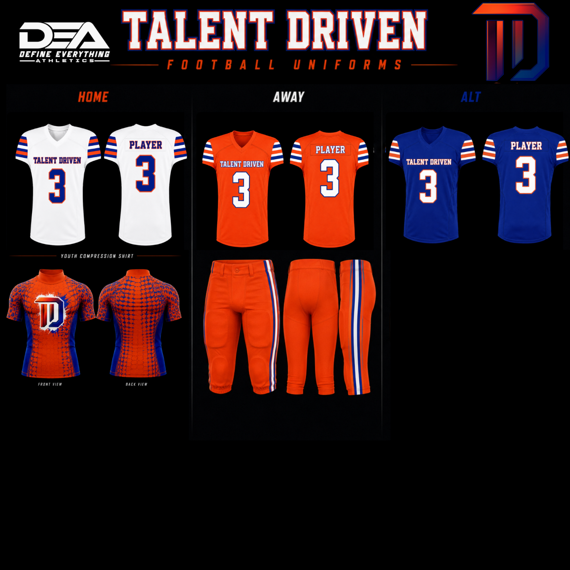 10U Talent Driven Athlete Uniform Pack (Returning Athlete)