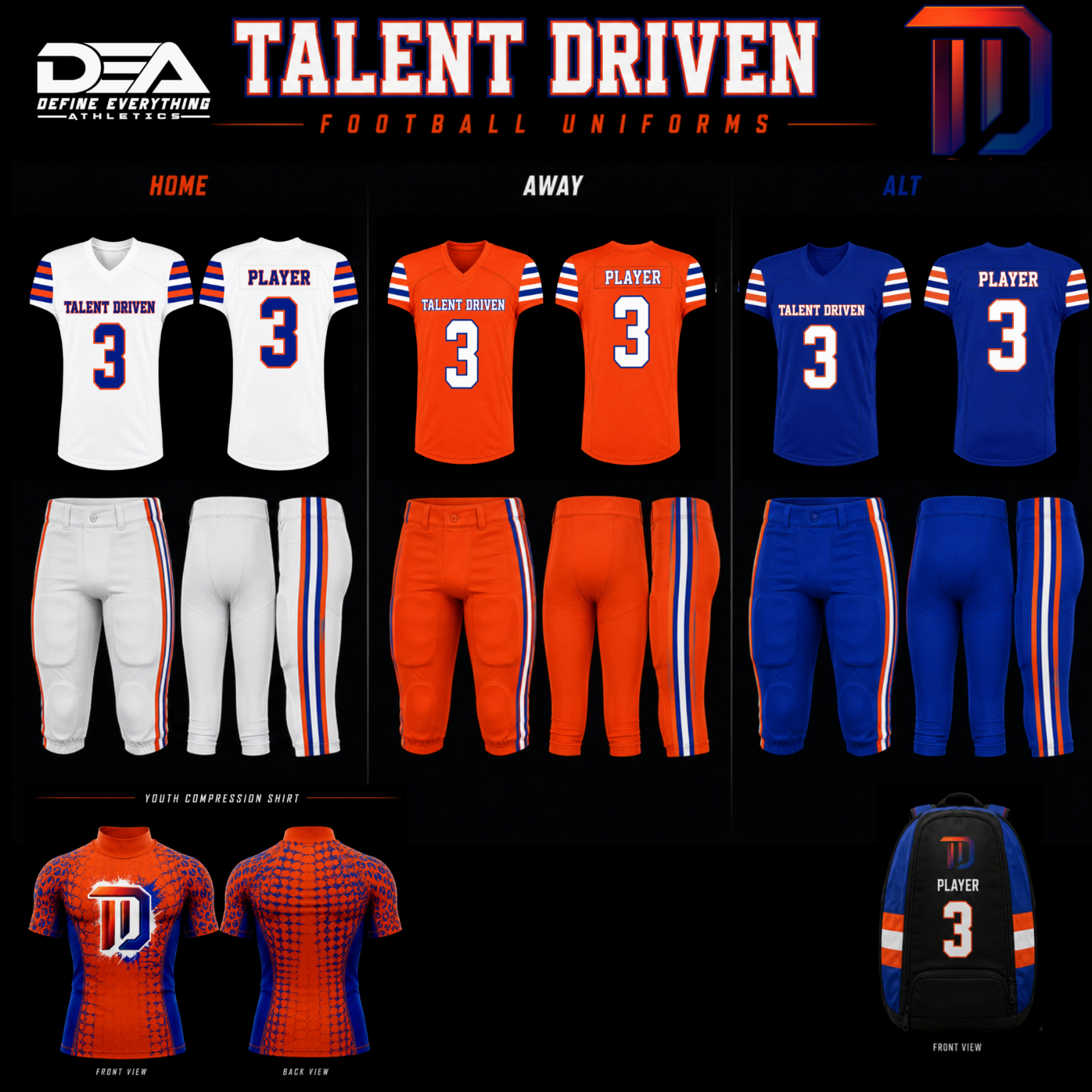 10U Talent Driven Athlete Uniform Pack (New Athlete)